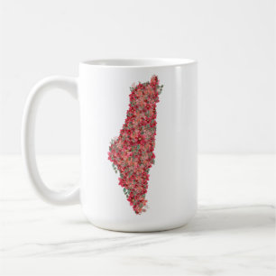 Blommigt Palestina: karta: frihet för palestinier Kaffemugg