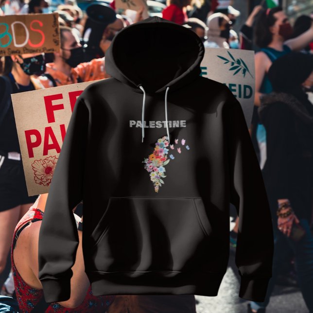 Blommigt Palestine Karta Design | Pro Palestina T Shirt (Palestinian Map In floral To Support Palestine and show your solidarity in style, Pro Palestine.)