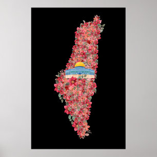 Blommigt Palestine karta Dome of Sten al quads Gif Poster