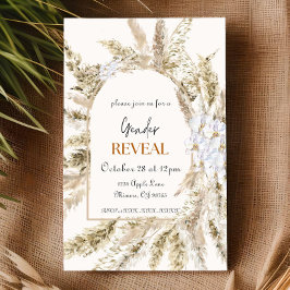 Blommigt Pampas-Gender - inbjudan