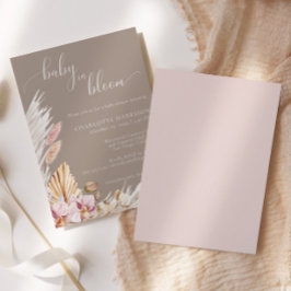Blommigt Pampas Grass Baby i Bloom | Babyskor Inbjudningar