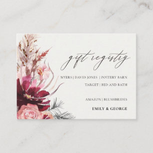  Blommigt Pampas Grass Bröllop Gift-register Tilläggskort