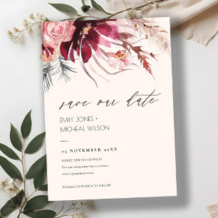  Blommigt Pampas Grass Save the Date Inbjudan