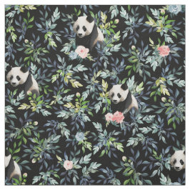 Blommigt Panda Mönster Tyg