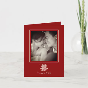 Blommigt Papper cut Dubbla Lycka kinesiska Bröllop Tack Kort