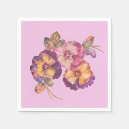 Blommigt Papper Napkins Pansy (uppsättning 50) Pappersservett