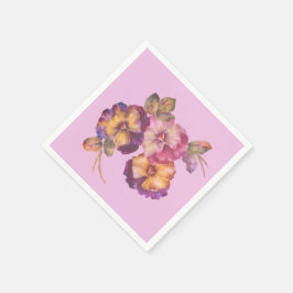 Blommigt Papper Napkins Pansy (uppsättning 50) Pappersservett