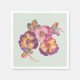 Blommigt Papper Napkins Pansy (uppsättning 50) Pappersservett