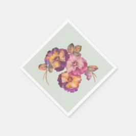 Blommigt Papper Napkins Pansy (uppsättning 50) Pappersservett