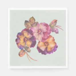 Blommigt Papper Napkins Pansy (uppsättning 50) Pappersservett