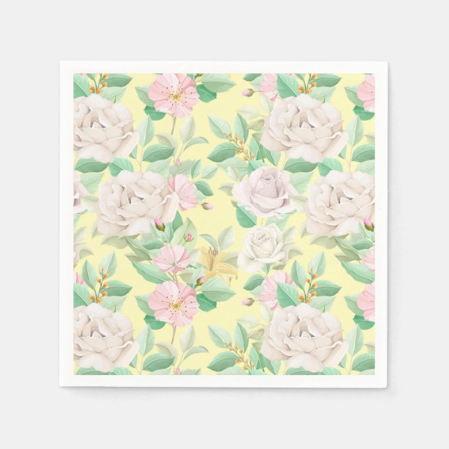 Blommigt Pappersservett (Framsidan)