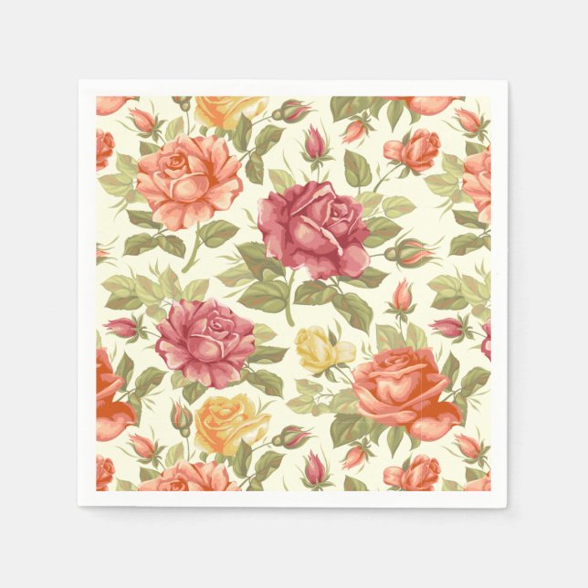 Blommigt Pappersservett (Framsidan)