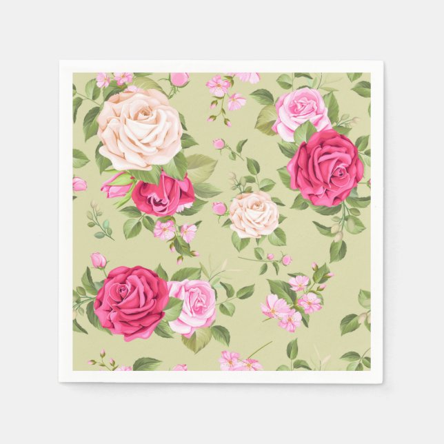 Blommigt Pappersservett (Framsidan)
