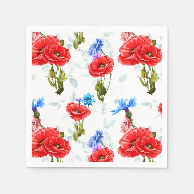 Blommigt Pappersservett (Framsidan)