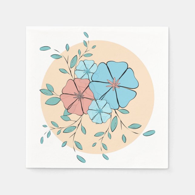 Blommigt Pappersservett (Framsidan)