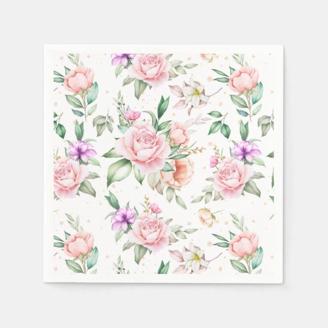 Blommigt Pappersservett (Framsidan)