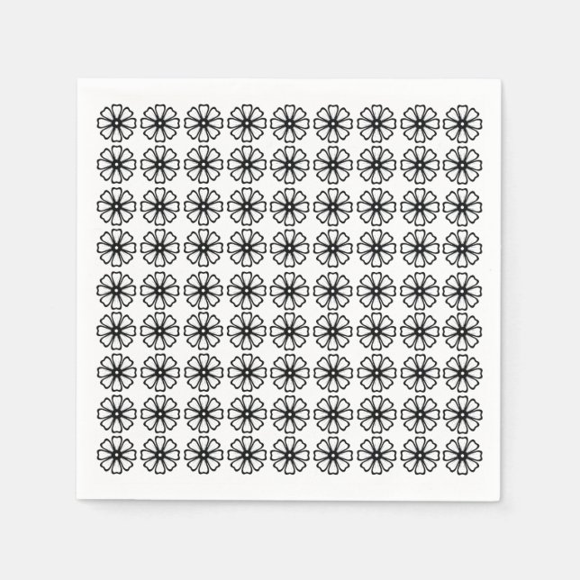 Blommigt - Pappra blöjor av vitstandardtyp Pappersservett (Framsidan)