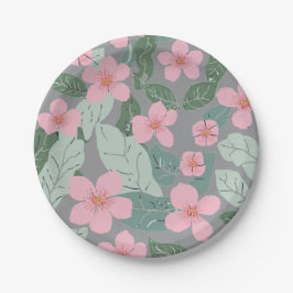 Blommigt Papprare Tallrikar