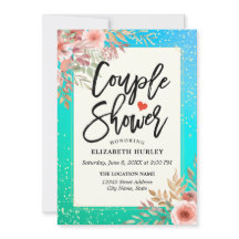 Blommigt par Shower/Möhippa Teal Guld Dot