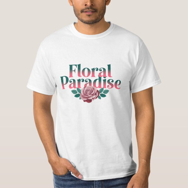 Blommigt Paradise T Shirt (Framsida)