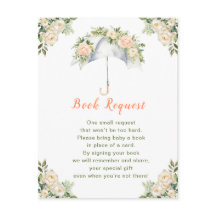 Blommigt Paraplla Baby Shower Bok-begäran