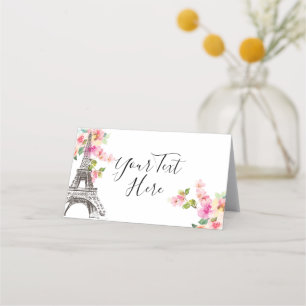 Blommigt Paris Eiffel Torn ortskort Placeringskort
