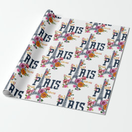 Blommigt Paris Presentpapper