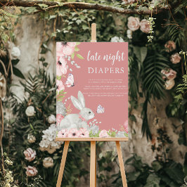 Blommigt Påsk Baby Shower Late Late Natt Diaper Poster