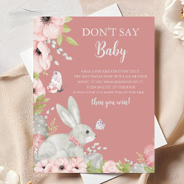 Blommigt Påsk Baby Shower Säg inte Baby Game Poster