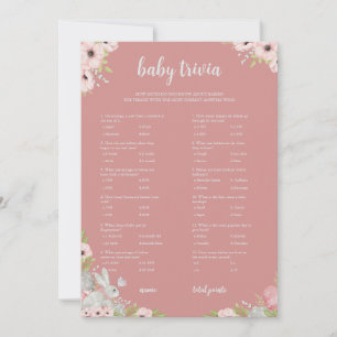 Blommigt Påsk Baby Trivia Baby Shower Game Card Julkort