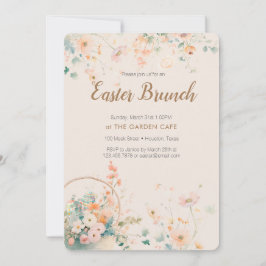 Blommigt Påsk Brunch Party Inbjudningar
