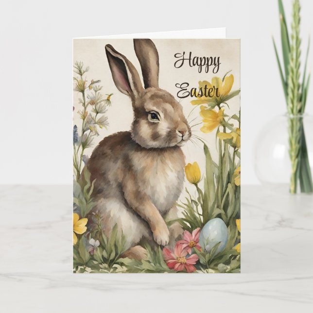 Blommigt Påsk Hälsning Tack Kort (Framsida)