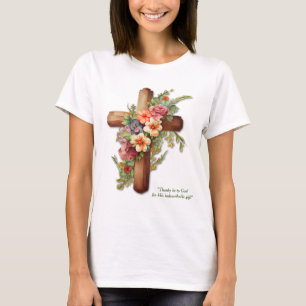 Blommigt Påsk Kor Bible Scripture Christian T Shirt