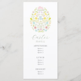 Blommigt Påskägg Bunny Menu Meny