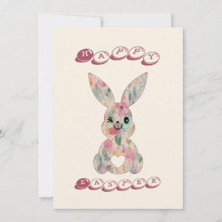 Blommigt Påskhare Card Julkort