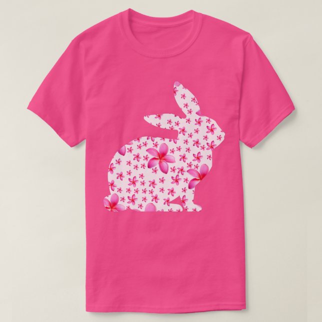 Blommigt Påskhare Kvinnor Vår blommor Rabbit Si T Shirt (Design framsida)