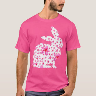 Blommigt Påskhare Kvinnor Vår blommor Rabbit Si T Shirt