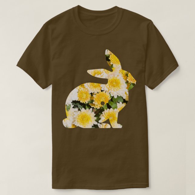 Blommigt Påskhare Kvinnor Vår blommor Rabbit Si T Shirt (Design framsida)