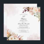 Blommigt Pastel 60:e födelsedagsskript - överraska Inbjudningar<br><div class="desc">Överraskad 60:e Födelsedagsfesten Pastel Blommigt Script-inbjudan som du enkelt kan anpassa med ditt namn och specifik party-information. Använd helt andra speciella händelser och firande om du klickar på knappen "Anpassa detta" som är kapslad under knappen "Anpassa". Med pastel- och grönt löv och vattenfärgblommor blir detta en söt-, modern och giftig...</div>