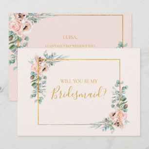 Blommigt   Pastel Bridesmaid Frieri kort