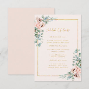  Blommigt   Pastel Bröllop Schema över händelser Tilläggskort