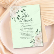 Blommigt Pastel Grönt Låt oss Brunch any event Par