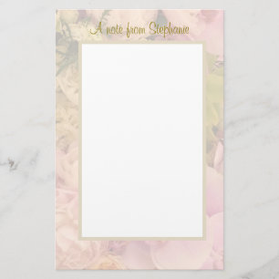 Blommigt Pastel med skrivpapper för Namn Brevpapper