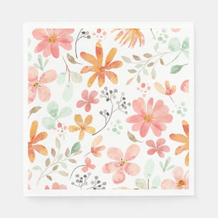 Blommigt Pastel Mönster Tranquibility Pappersservett