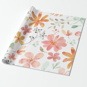 Blommigt Pastel Mönster Tranquibility Presentpapper