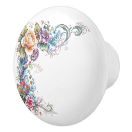 Blommigt Pastel Multi Färg Ro Gräns Knopp