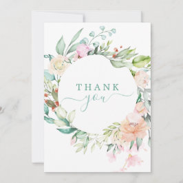 Blommigt Pastel Watercolor Wandeans Tack Kort