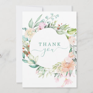 Blommigt Pastel Watercolor Wandeans Tack Kort