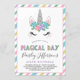 Blommigt - Pastellkrita, Födelsedagsfest Inbjudningar