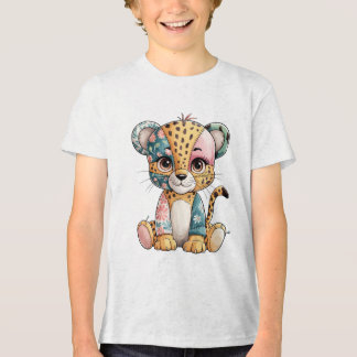 Blommigt Patchwork Cute Baby Cheetah Nurser T Shirt